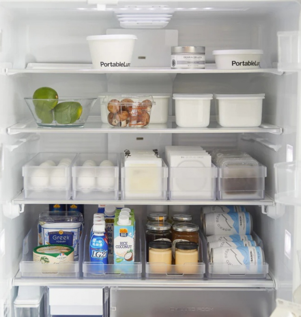 Låda med avdelare, Stapelbar, TOWER MODERN FRIDGE ORGANIZER , Yamazaki, Frostigt Transparent i gruppen Förvaring / Köksförvaring / Kylskåpsförvaring hos SmartaSaker.se (41787)
