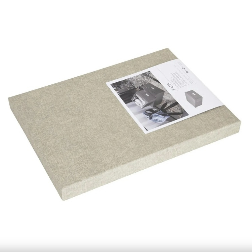 Låda med etiketthållare, BIGSO KATIA CANVAS, 39 x 28,5 x H 16 cm i gruppen Förvaring / Förvaringslådor / BigSo förvaringslådor hos SmartaSaker.se (41790)