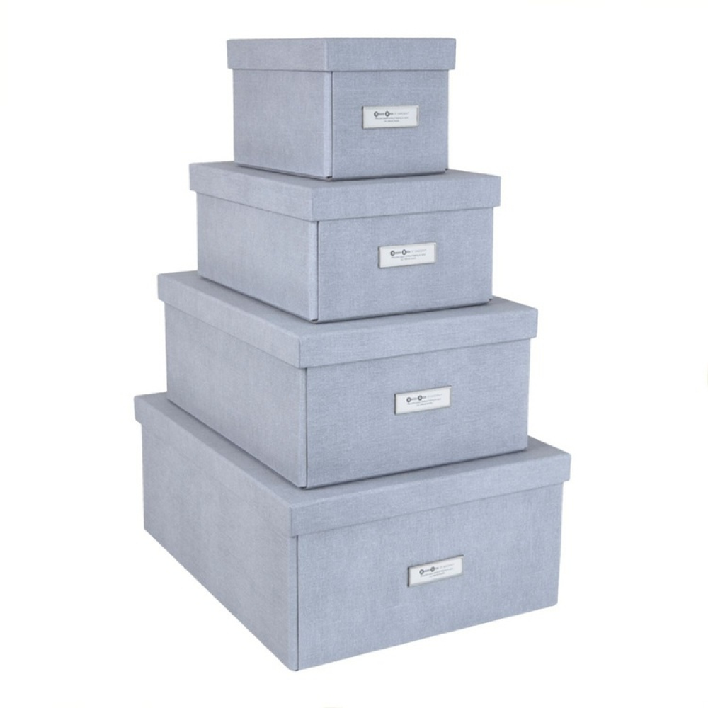 Låda med etiketthållare, BIGSO KATIA CANVAS, 39 x 28,5 x H 16 cm i gruppen Förvaring / Förvaringslådor / BigSo förvaringslådor hos SmartaSaker.se (41790)