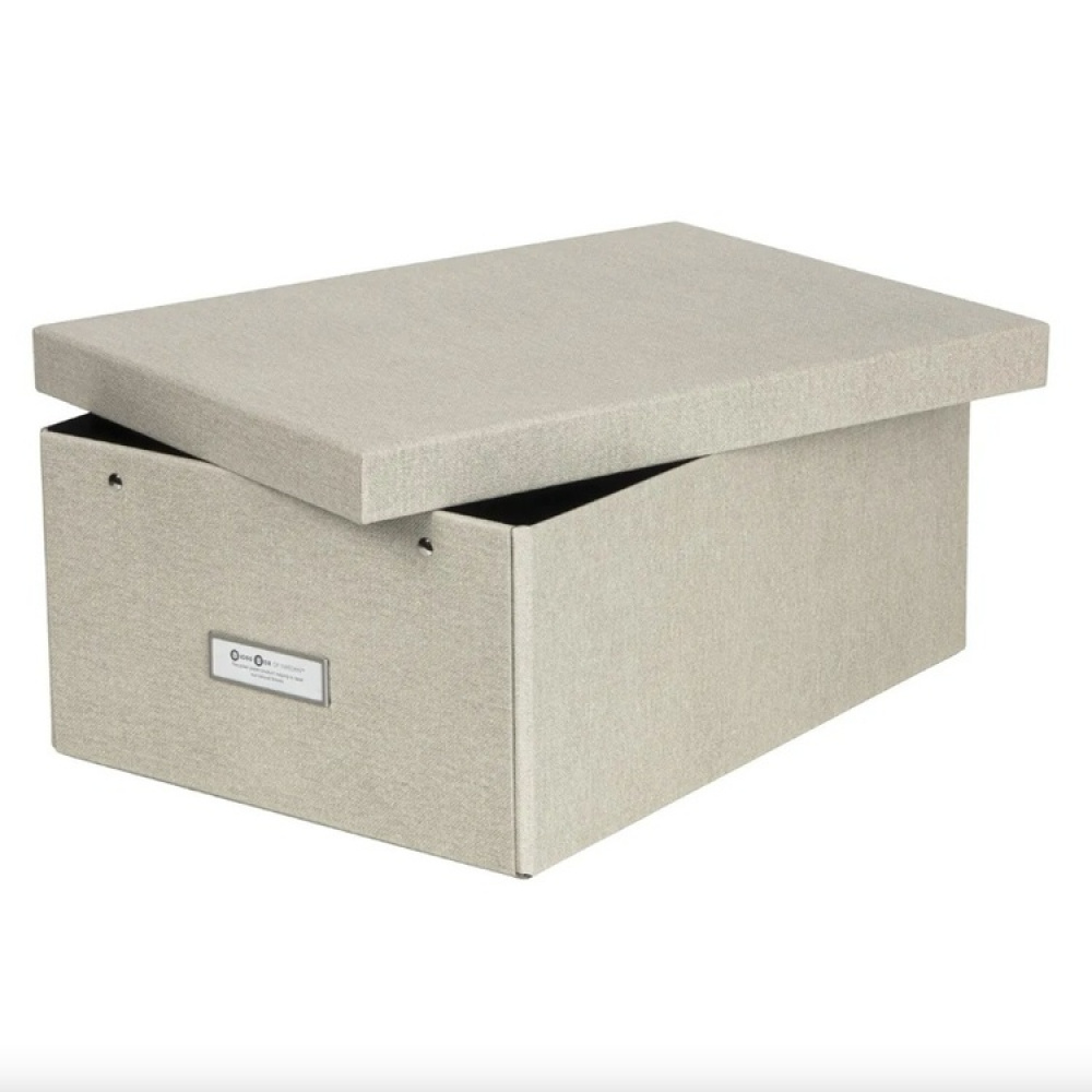 Låda med etiketthållare, BIGSO KATIA CANVAS, 39 x 28,5 x H 16 cm i gruppen Förvaring / Förvaringslådor / BigSo förvaringslådor hos SmartaSaker.se (41790)