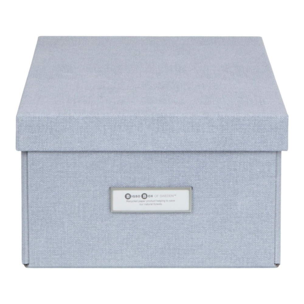 Låda med etiketthållare, BIGSO KARIN CANVAS, 31,5 x 22,5 x H 13,5 cm i gruppen Förvaring / Förvaringslådor / BigSo förvaringslådor hos SmartaSaker.se (41791)