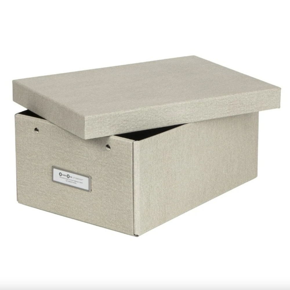 Låda med etiketthållare, BIGSO KARIN CANVAS, 31,5 x 22,5 x H 13,5 cm i gruppen Förvaring / Förvaringslådor / BigSo förvaringslådor hos SmartaSaker.se (41791)