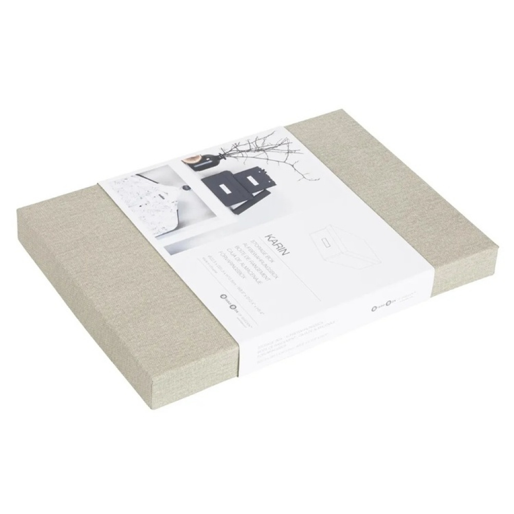 Låda med etiketthållare, BIGSO KARIN CANVAS, 31,5 x 22,5 x H 13,5 cm i gruppen Förvaring / Förvaringslådor / BigSo förvaringslådor hos SmartaSaker.se (41791)