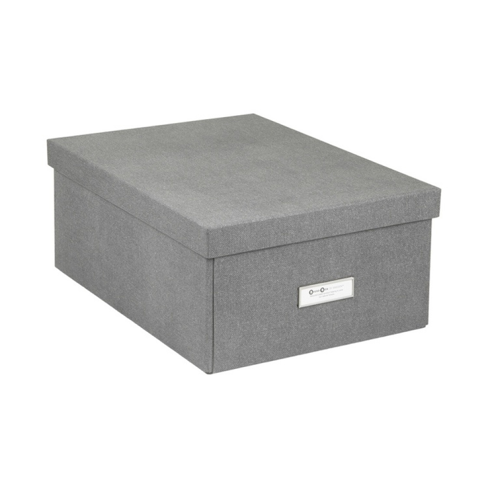 Låda med etiketthållare, BIGSO KATRIN CANVAS, 45 x 34,5 x H 18,5 cm i gruppen Förvaring / Förvaringslådor / BigSo förvaringslådor hos SmartaSaker.se (41793)