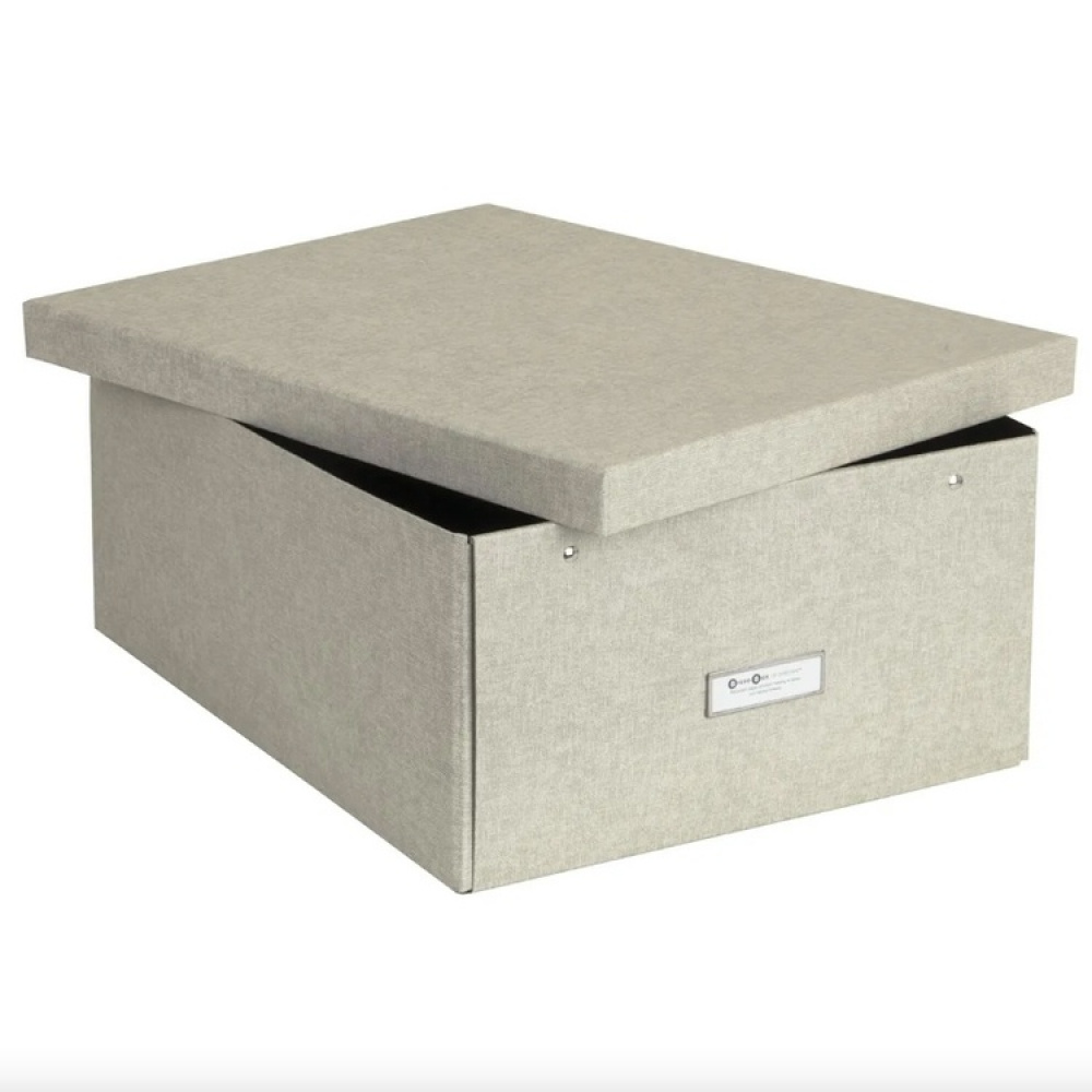 Låda med etiketthållare, BIGSO KATRIN CANVAS, 45 x 34,5 x H 18,5 cm i gruppen Förvaring / Förvaringslådor / BigSo förvaringslådor hos SmartaSaker.se (41793)