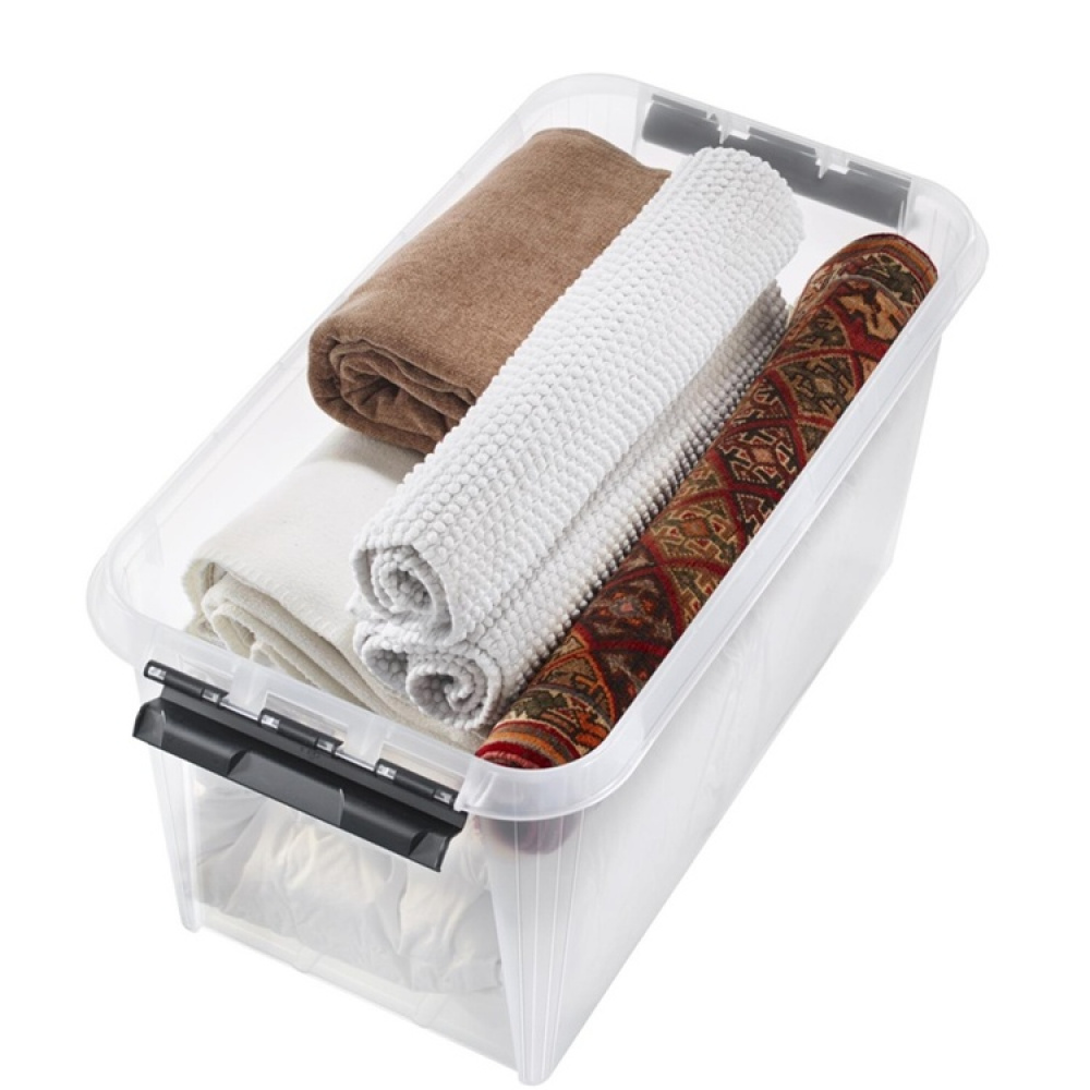 Låda med Hjul, SMARTSTORE 70L, CLASSIC, XXL, 72 x 40 x H 38 cm, Transparent / Svart i gruppen Förvaring / Förvaringslådor hos SmartaSaker.se (41797)