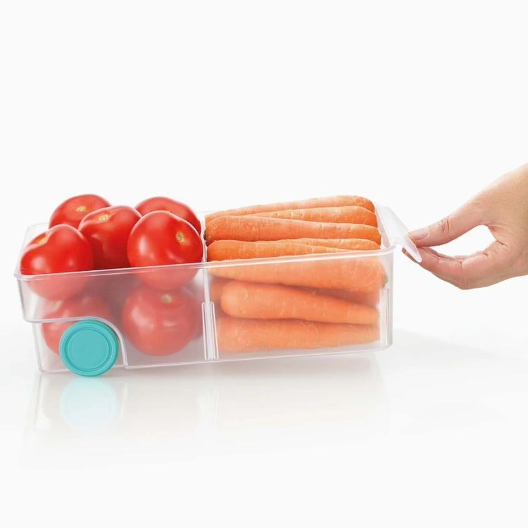 Låda med hjul, JOSEPH JOSEPH LARGE COMPACT STORAGE BIN, 17,4 x 30,8 x H 8,5 cm, Transparent i gruppen Förvaring / Köksförvaring / Kylskåpsförvaring hos SmartaSaker.se (41799)