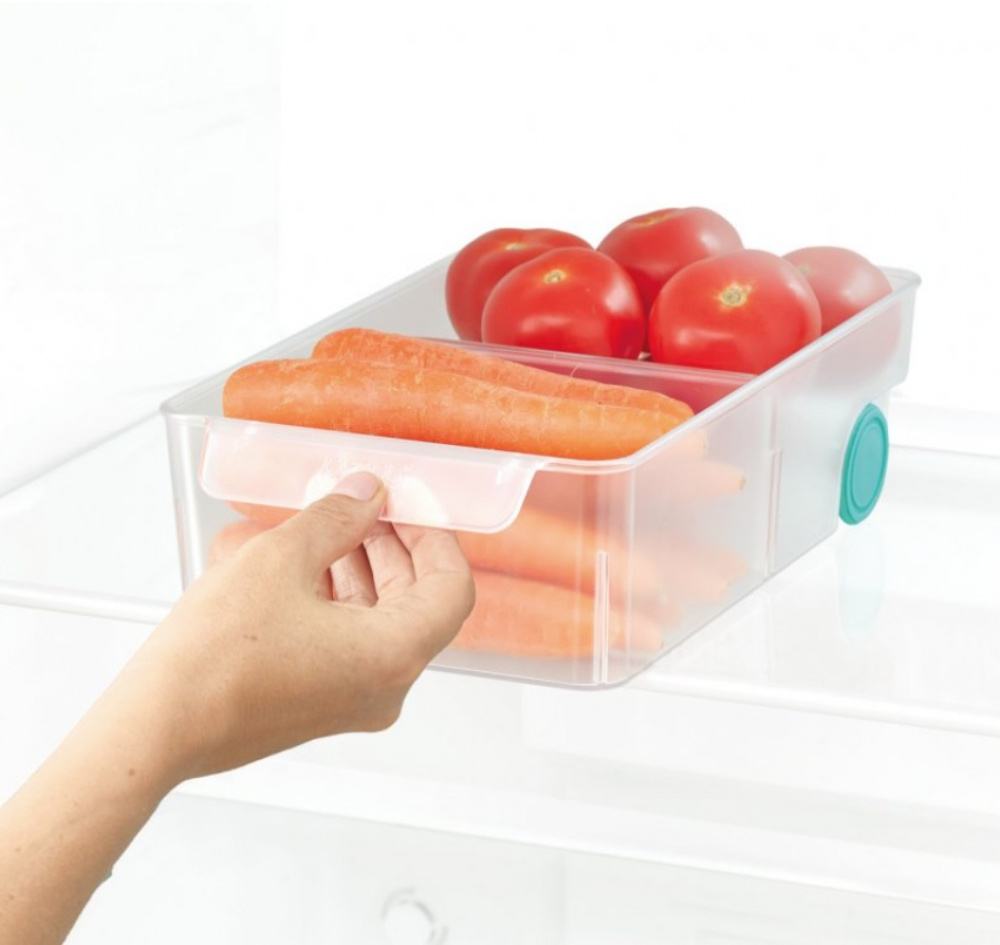 Låda med hjul, JOSEPH JOSEPH LARGE COMPACT STORAGE BIN, 17,4 x 30,8 x H 8,5 cm, Transparent i gruppen Förvaring / Köksförvaring / Kylskåpsförvaring hos SmartaSaker.se (41799)