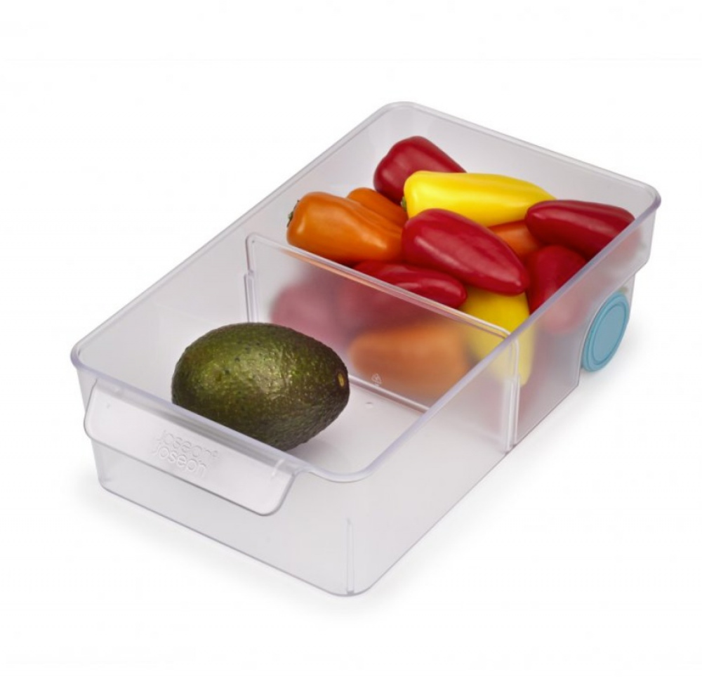 Låda med hjul, JOSEPH JOSEPH LARGE COMPACT STORAGE BIN, 17,4 x 30,8 x H 8,5 cm, Transparent i gruppen Förvaring / Köksförvaring / Kylskåpsförvaring hos SmartaSaker.se (41799)