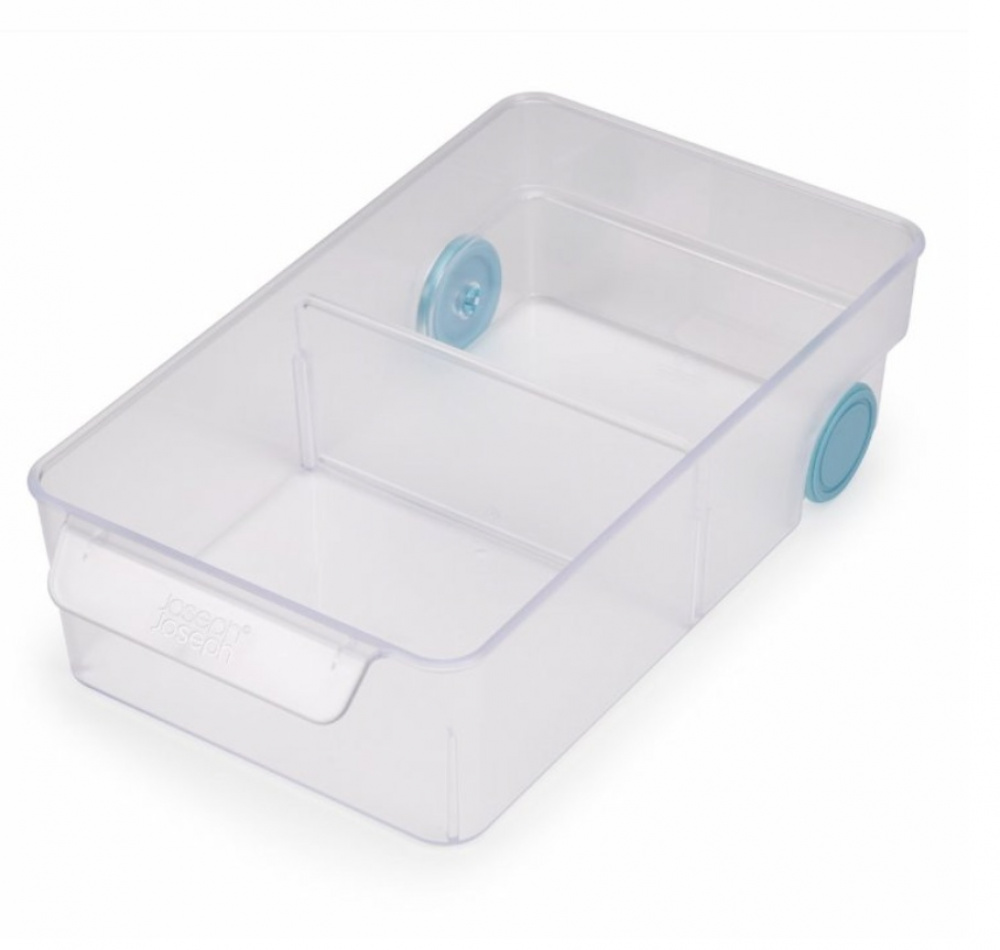 Låda med hjul, JOSEPH JOSEPH LARGE COMPACT STORAGE BIN, 17,4 x 30,8 x H 8,5 cm, Transparent i gruppen Förvaring / Köksförvaring / Kylskåpsförvaring hos SmartaSaker.se (41799)