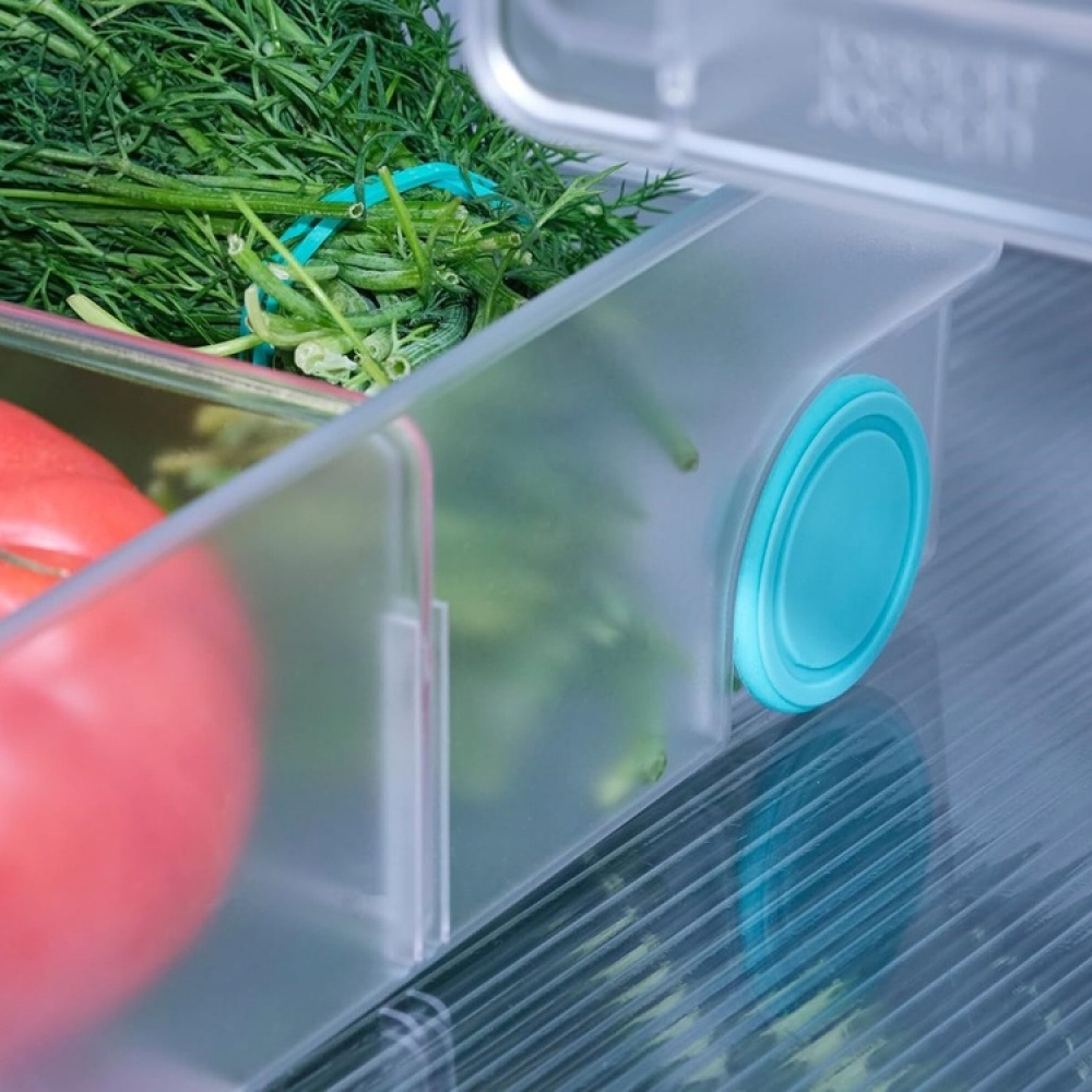 Låda med hjul, JOSEPH JOSEPH XL COMPACT STORAGE BIN, 23,5 x 30,8 x H 8,5 cm, Transparent i gruppen Förvaring / Köksförvaring / Kylskåpsförvaring hos SmartaSaker.se (41800)