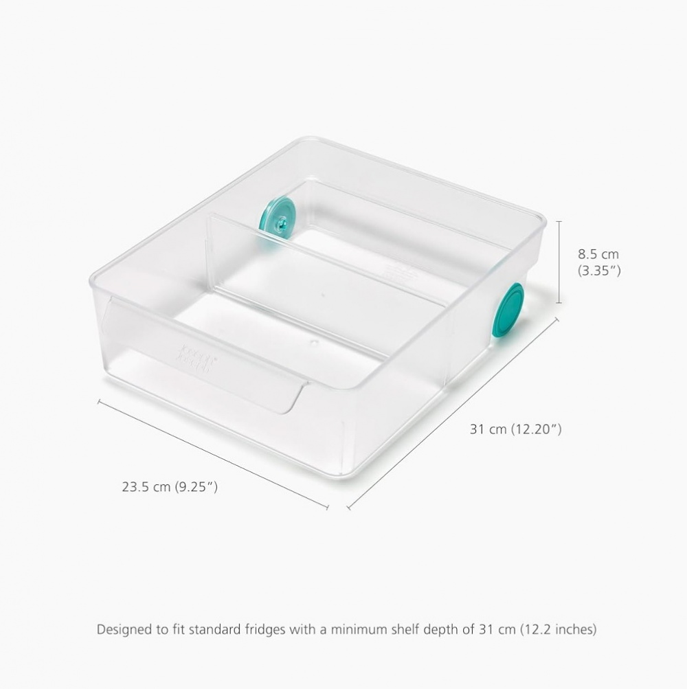 Låda med hjul, JOSEPH JOSEPH XL COMPACT STORAGE BIN, 23,5 x 30,8 x H 8,5 cm, Transparent i gruppen Förvaring / Köksförvaring / Kylskåpsförvaring hos SmartaSaker.se (41800)
