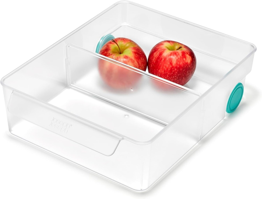 Låda med hjul, JOSEPH JOSEPH XL COMPACT STORAGE BIN, 23,5 x 30,8 x H 8,5 cm, Transparent i gruppen Förvaring / Köksförvaring / Kylskåpsförvaring hos SmartaSaker.se (41800)