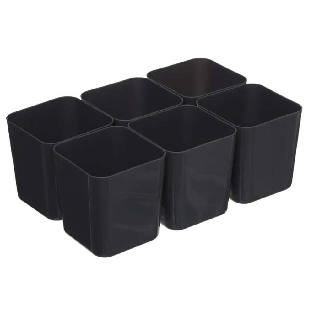 Låda med insats och burkar för sortering, EZY HIGH SORT IT DOUBLE, 30,5 x 21,5 x H 18 cm, Transparent / Grå i gruppen Förvaring / Förvaringslådor hos SmartaSaker.se (41802)