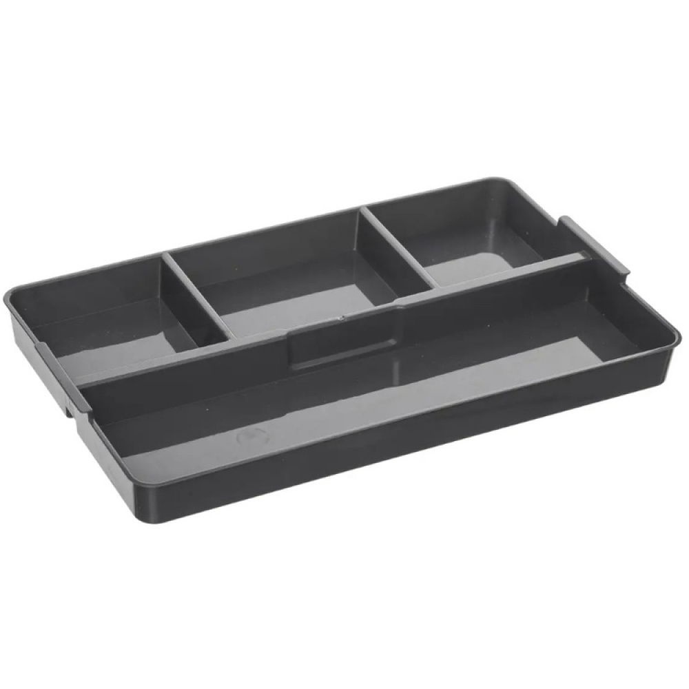 Låda med insats och burkar för sortering, EZY SORT IT DOUBLE, 35,5 x 22,5 x H 10 cm, Transparent / Grå i gruppen Förvaring / Förvaringslådor hos SmartaSaker.se (41803)