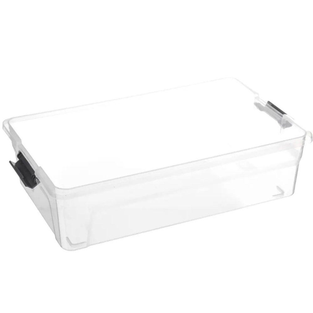 Låda med insats och burkar för sortering, EZY SORT IT DOUBLE, 35,5 x 22,5 x H 10 cm, Transparent / Grå i gruppen Förvaring / Förvaringslådor hos SmartaSaker.se (41803)