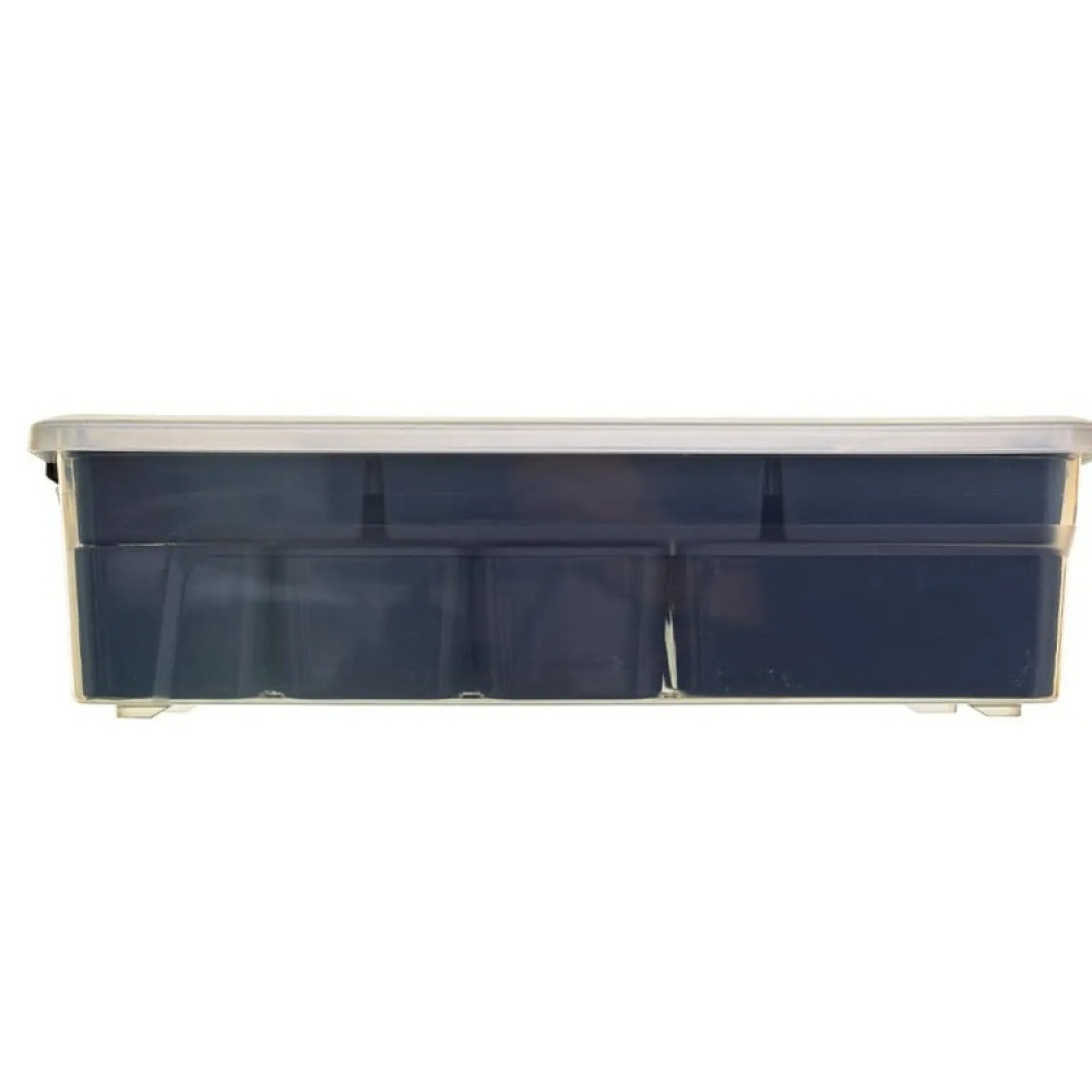Låda med insats och burkar för sortering, EZY SORT IT DOUBLE, 35,5 x 22,5 x H 10 cm, Transparent / Grå i gruppen Förvaring / Förvaringslådor hos SmartaSaker.se (41803)