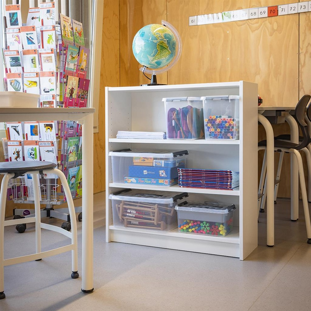 Låda med insats och handtag, 6 Liter, Q-LINE MULTIBOX, 30,7 x 20 x H 14,3 cm, Klar / Silvergrå i gruppen Förvaring / Förvaringslådor / Småförvaring hos SmartaSaker.se (41805)