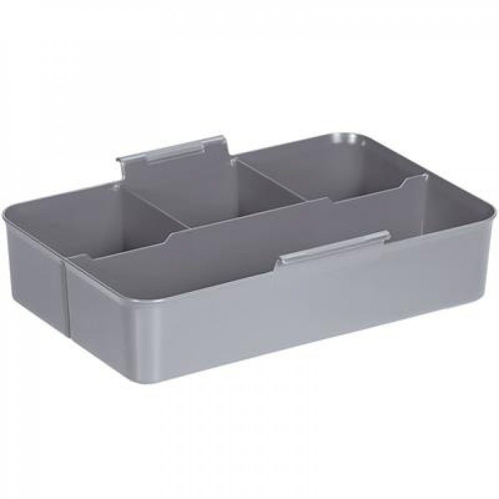 Låda med insats och handtag, 9 Liter, Q-LINE MULTIBOX, 30,7 x 20 x H 22,3 cm Klar / Silvergrå i gruppen Förvaring / Förvaringslådor / Småförvaring hos SmartaSaker.se (41806)
