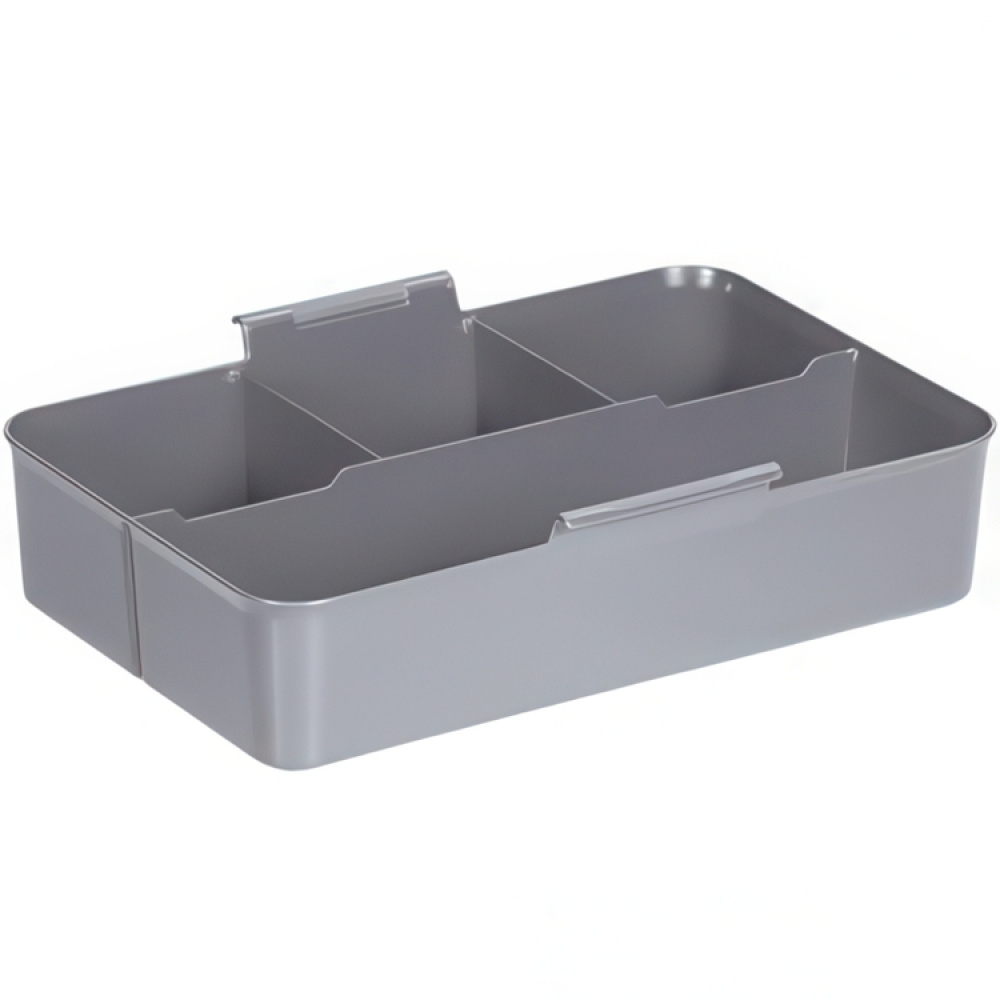 Låda med insats och handtag, 9 Liter, Q-LINE MULTIBOX, 30,7 x 20 x H 22,3 cm Klar / Silvergrå i gruppen Förvaring / Förvaringslådor / Småförvaring hos SmartaSaker.se (41806)