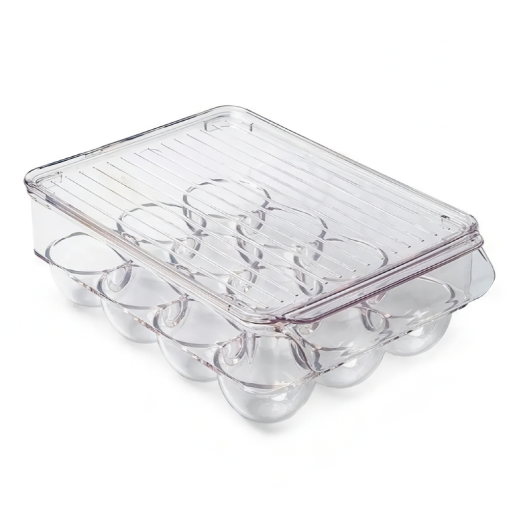 Låda med lock för 12 Ägg, PULLZ SMALL EGG BIN , 22 x 16 x H 8 cm, Transparent i gruppen Förvaring / Köksförvaring / Kylskåpsförvaring hos SmartaSaker.se (41808)