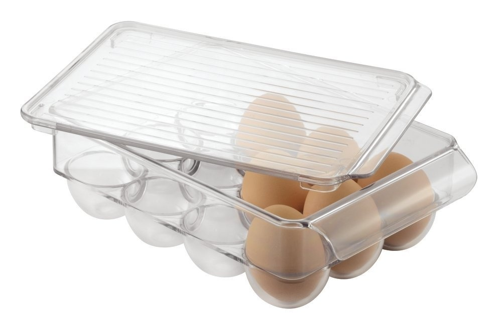 Låda med lock för 12 Ägg, PULLZ SMALL EGG BIN , 22 x 16 x H 8 cm, Transparent i gruppen Förvaring / Köksförvaring / Kylskåpsförvaring hos SmartaSaker.se (41808)