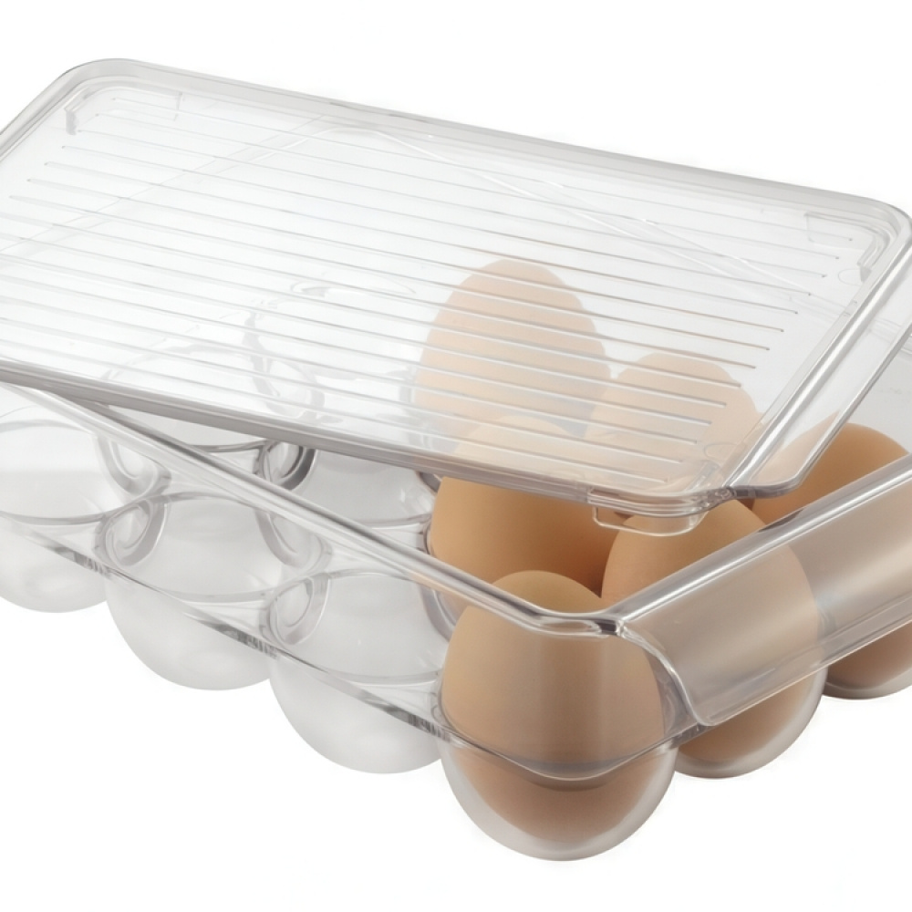 Låda med lock för 12 Ägg, PULLZ SMALL EGG BIN , 22 x 16 x H 8 cm, Transparent i gruppen Förvaring / Köksförvaring / Kylskåpsförvaring hos SmartaSaker.se (41808)
