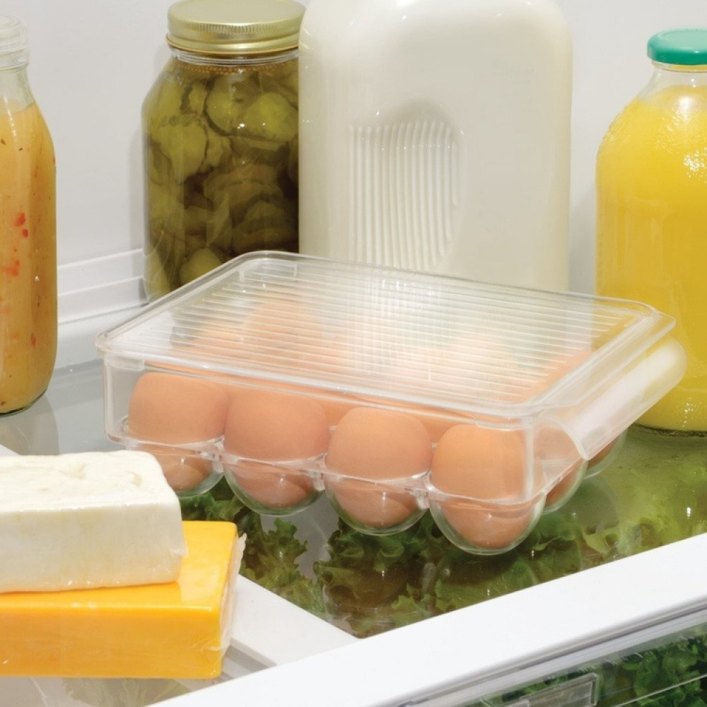 Låda med lock för 12 Ägg, PULLZ SMALL EGG BIN , 22 x 16 x H 8 cm, Transparent i gruppen Förvaring / Köksförvaring / Kylskåpsförvaring hos SmartaSaker.se (41808)