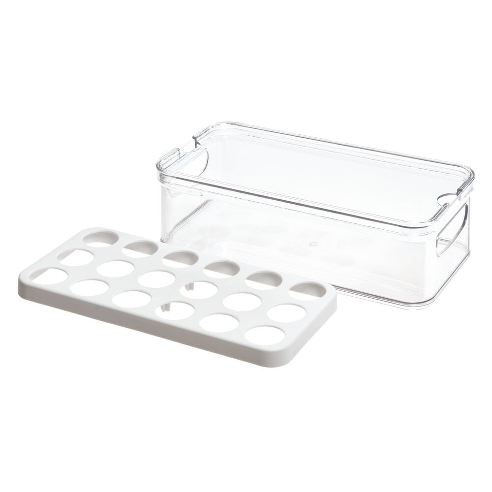 Låda med lock för 18 Ã„gg, CRISP, 16,5 x 32,5 x H 10 cm, Transparent/ vit i gruppen Förvaring / Köksförvaring / Kylskåpsförvaring hos SmartaSaker.se (41809)