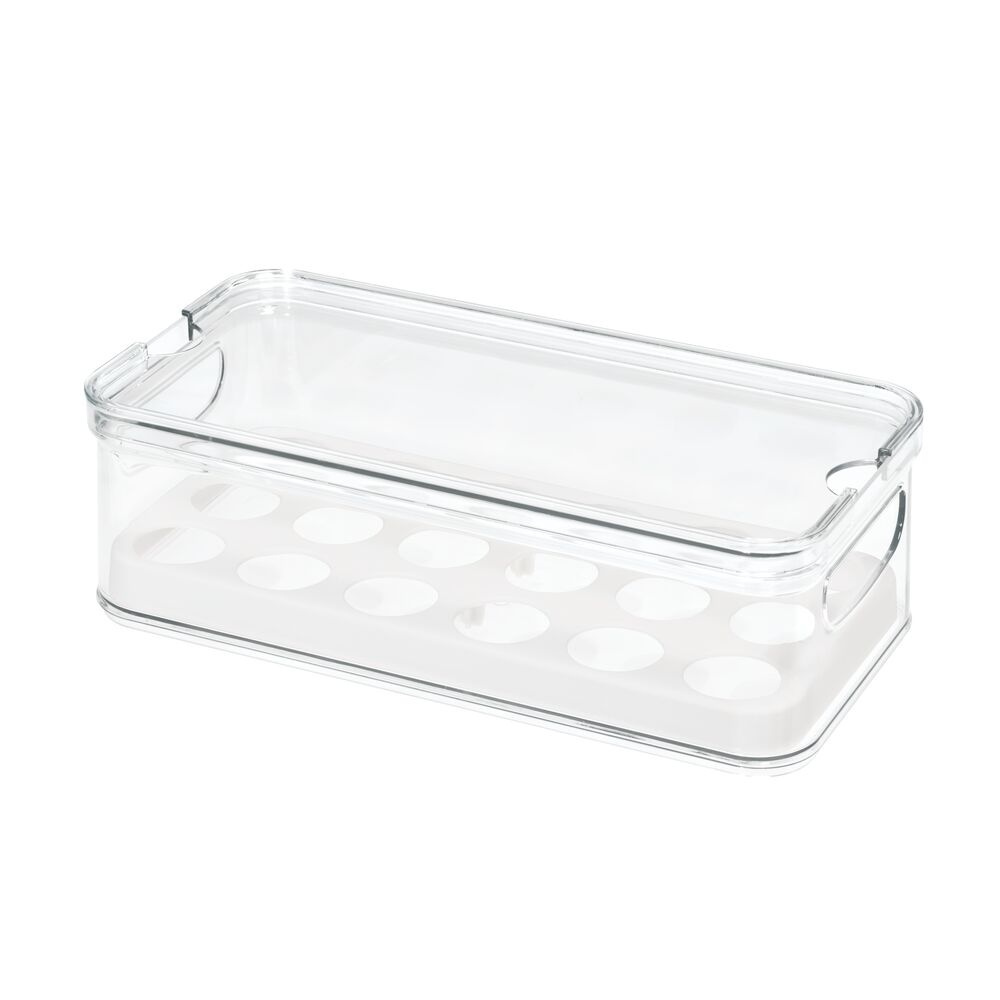 Låda med lock för 18 Ã„gg, CRISP, 16,5 x 32,5 x H 10 cm, Transparent/ vit i gruppen Förvaring / Köksförvaring / Kylskåpsförvaring hos SmartaSaker.se (41809)