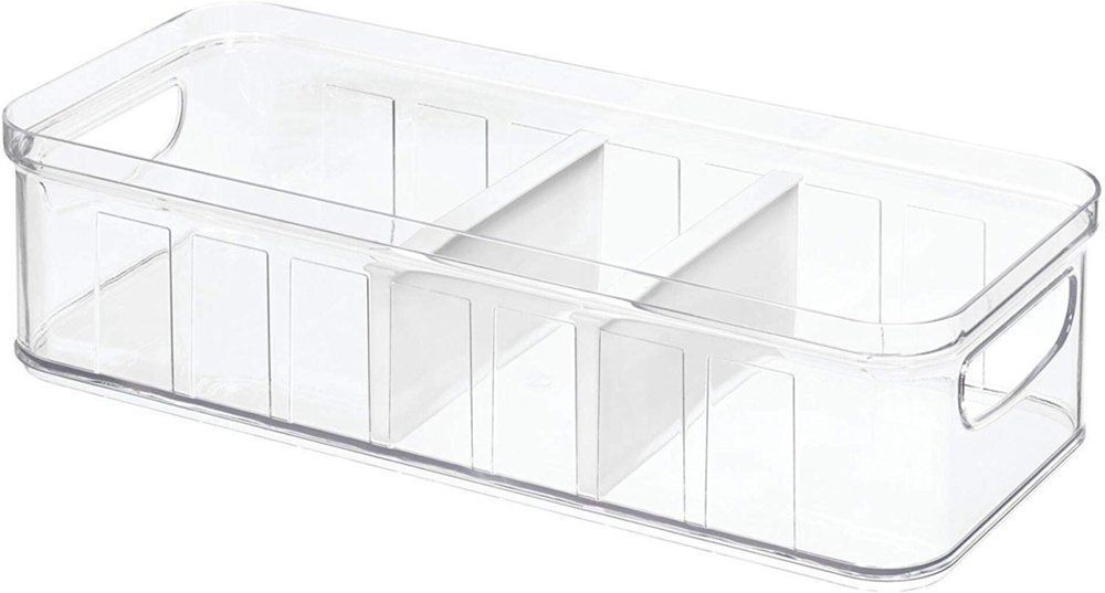 Låda med lock och avdelare, CRISP DIVIDED BIN, 16,5 x 38,1 x H 9,5, Klar i gruppen Förvaring / Köksförvaring / Kylskåpsförvaring hos SmartaSaker.se (41811)