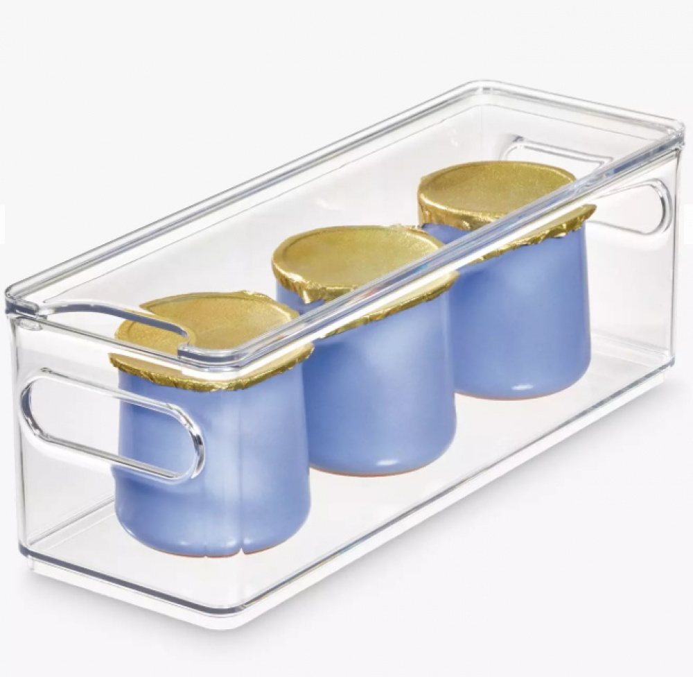 Låda med lock, Långsmal, THE HOME EDIT NARROW BIN, 10,2 x 30,5 x H 10,8 cm, Transparent i gruppen Förvaring / Köksförvaring / Kylskåpsförvaring hos SmartaSaker.se (41814)