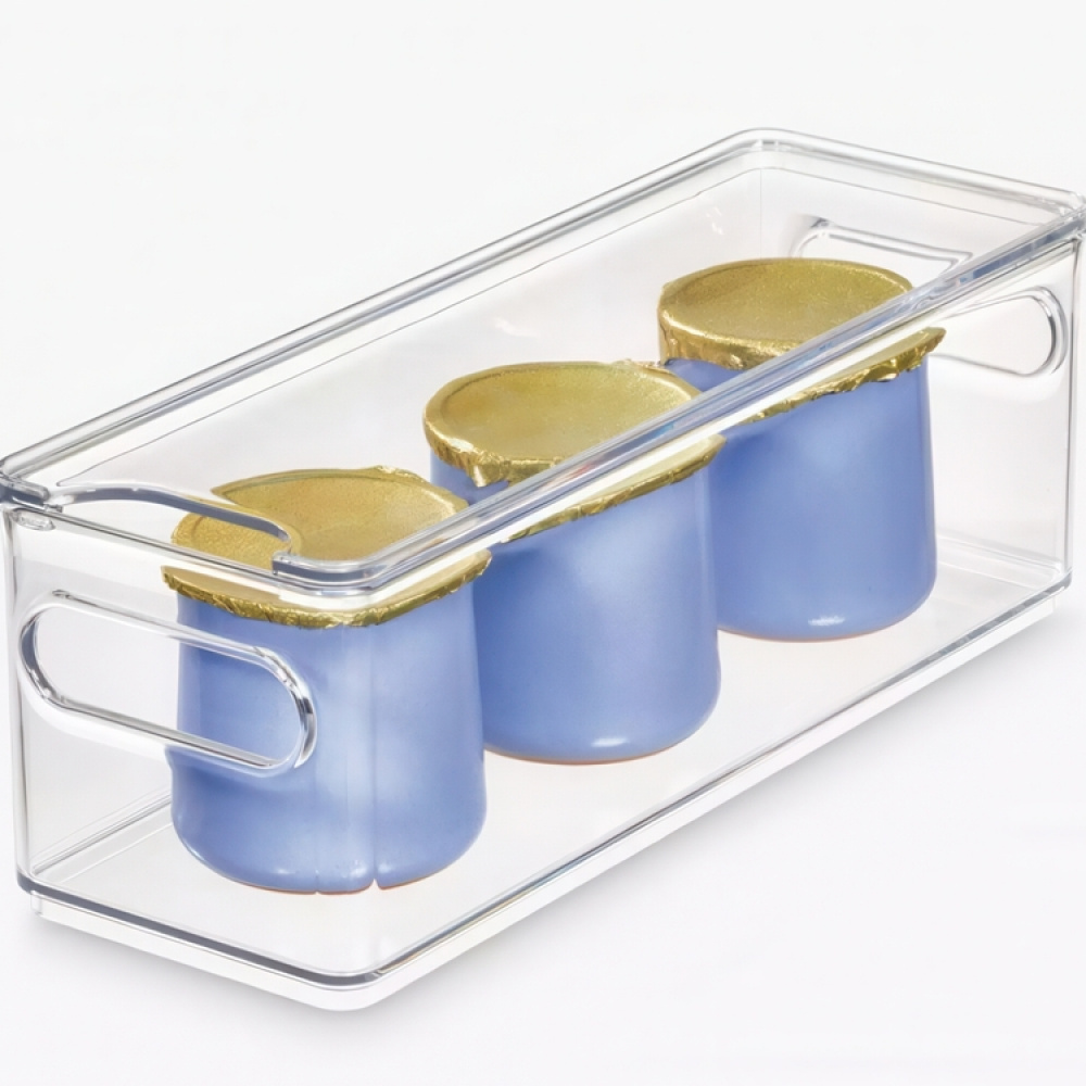 Låda med lock, Långsmal, THE HOME EDIT NARROW BIN, 10,2 x 30,5 x H 10,8 cm, Transparent i gruppen Förvaring / Köksförvaring / Kylskåpsförvaring hos SmartaSaker.se (41814)