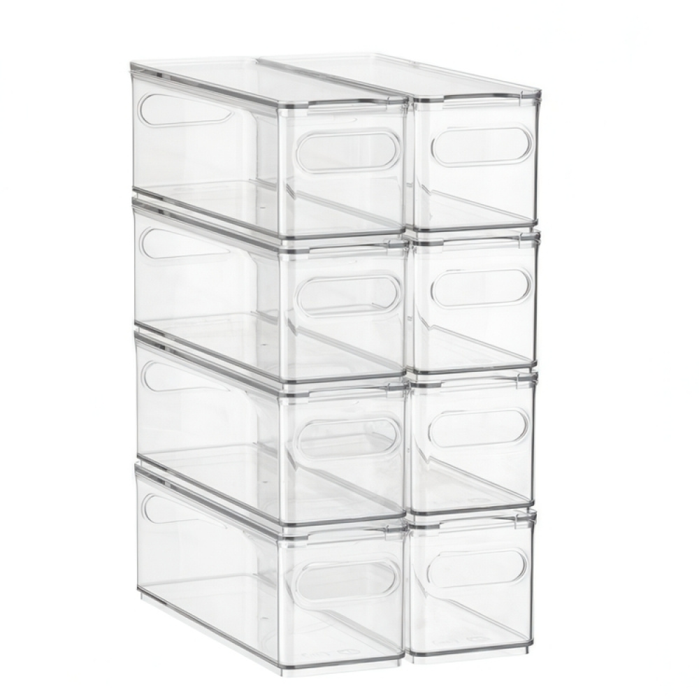 Låda med lock, Långsmal, THE HOME EDIT NARROW BIN, 10,2 x 30,5 x H 10,8 cm, Transparent i gruppen Förvaring / Köksförvaring / Kylskåpsförvaring hos SmartaSaker.se (41814)
