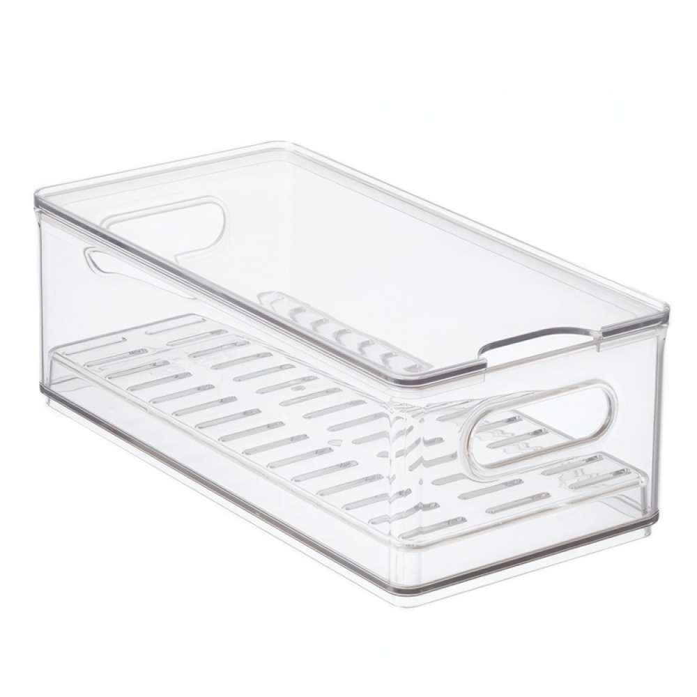 Låda med lock, THE HOME EDIT VEGGIE BIN, 15,2 x 30,5 x H10,8 cm, Transparent i gruppen Förvaring / Köksförvaring / Kylskåpsförvaring hos SmartaSaker.se (41816)