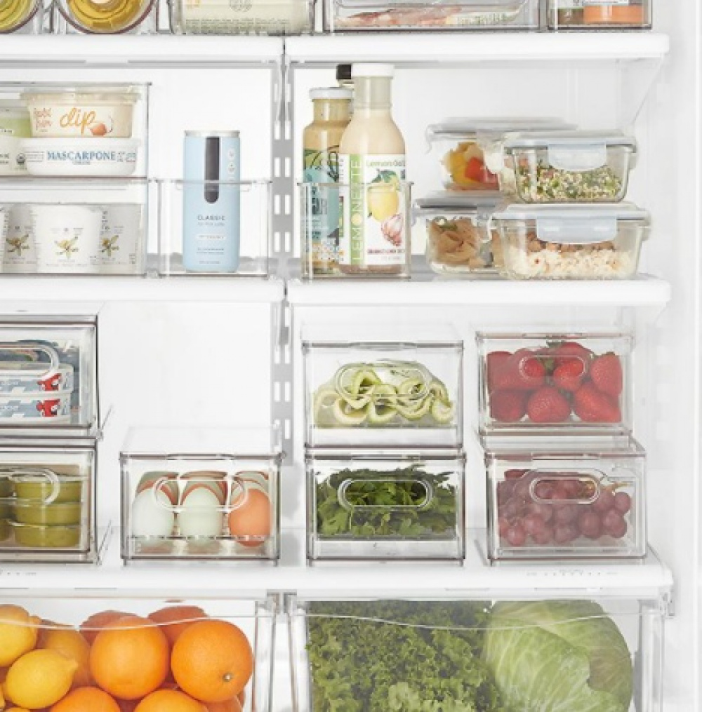 Låda med lock, THE HOME EDIT VEGGIE BIN, 15,2 x 30,5 x H10,8 cm, Transparent i gruppen Förvaring / Köksförvaring / Kylskåpsförvaring hos SmartaSaker.se (41816)