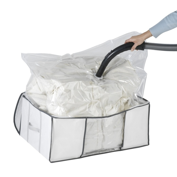 Låda med vakuumpåse, SOFT BOX , LARGE, 65 x 50 x H25 cm, Vit i gruppen Förvaring / Garderobsförvaring / Vakuumförvaring / Lådor med vakuumpåsar hos SmartaSaker.se (41823)