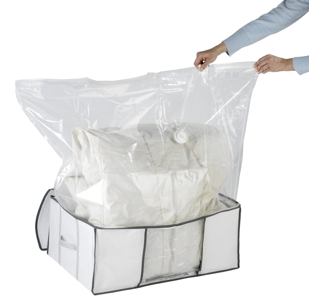 Låda med vakuumpåse, SOFT BOX , LARGE, 65 x 50 x H25 cm, Vit i gruppen Förvaring / Garderobsförvaring / Vakuumförvaring / Lådor med vakuumpåsar hos SmartaSaker.se (41823)