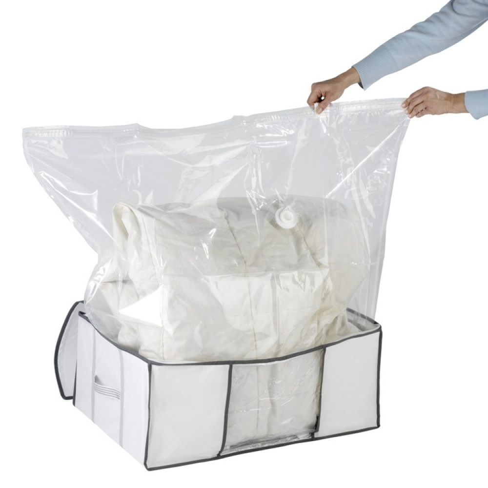 Låda med vakuumpåse, SOFT BOX , LARGE, 65 x 50 x H25 cm, Vit i gruppen Förvaring / Garderobsförvaring / Vakuumförvaring / Lådor med vakuumpåsar hos SmartaSaker.se (41823)