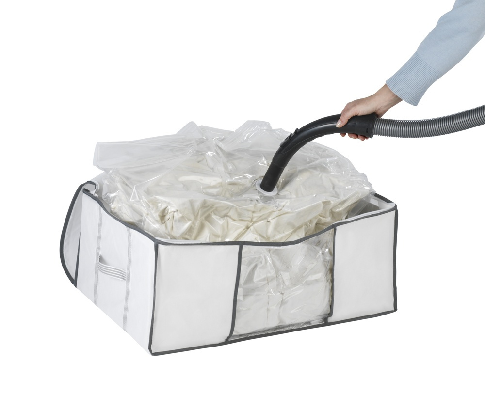 Låda med vakuumpåse, SOFT BOX , LARGE, 65 x 50 x H25 cm, Vit i gruppen Förvaring / Garderobsförvaring / Vakuumförvaring / Lådor med vakuumpåsar hos SmartaSaker.se (41823)
