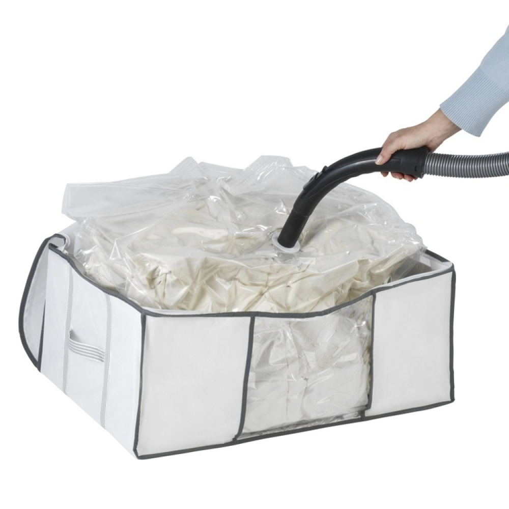 Låda med vakuumpåse, SOFT BOX , LARGE, 65 x 50 x H25 cm, Vit i gruppen Förvaring / Garderobsförvaring / Vakuumförvaring / Lådor med vakuumpåsar hos SmartaSaker.se (41823)