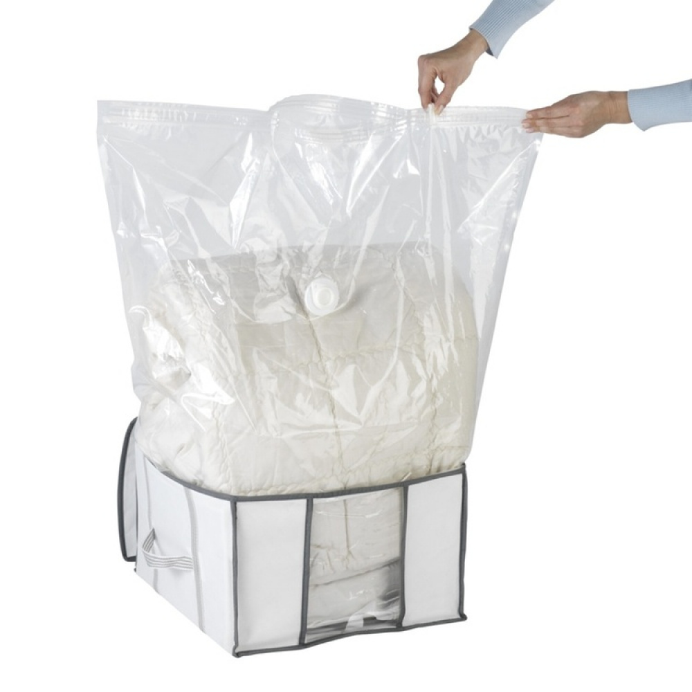 Låda med vakuumpåse, SOFT BOX, SMALL, 42 x 40 x H 25 cm, Vit i gruppen Förvaring / Garderobsförvaring / Vakuumförvaring / Lådor med vakuumpåsar hos SmartaSaker.se (41826)