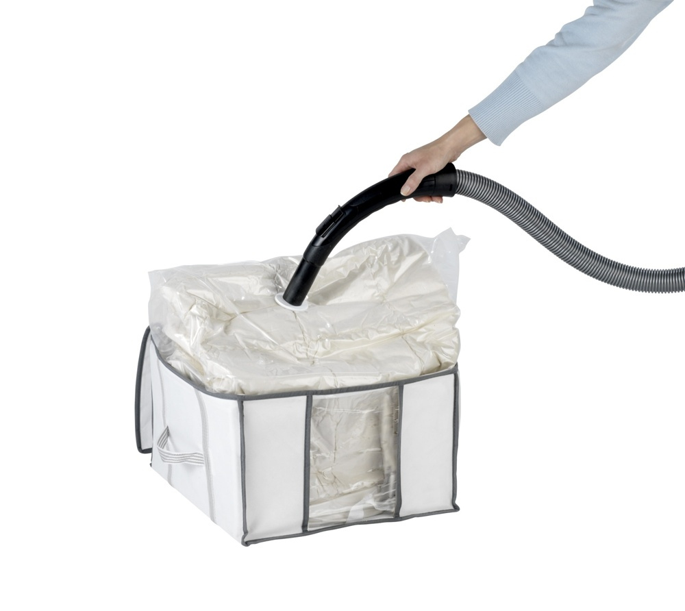 Låda med vakuumpåse, SOFT BOX, SMALL, 42 x 40 x H 25 cm, Vit i gruppen Förvaring / Garderobsförvaring / Vakuumförvaring / Lådor med vakuumpåsar hos SmartaSaker.se (41826)