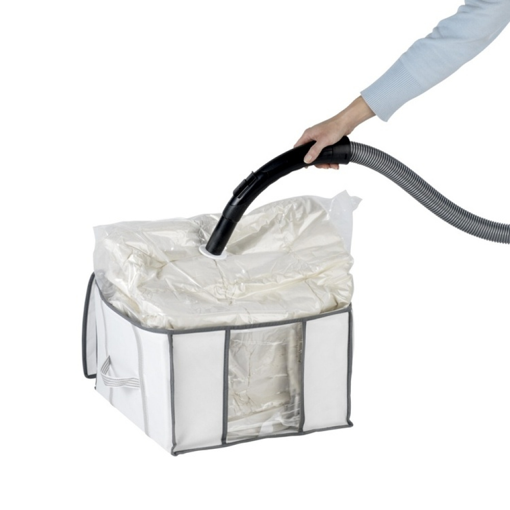 Låda med vakuumpåse, SOFT BOX, SMALL, 42 x 40 x H 25 cm, Vit i gruppen Förvaring / Garderobsförvaring / Vakuumförvaring / Lådor med vakuumpåsar hos SmartaSaker.se (41826)