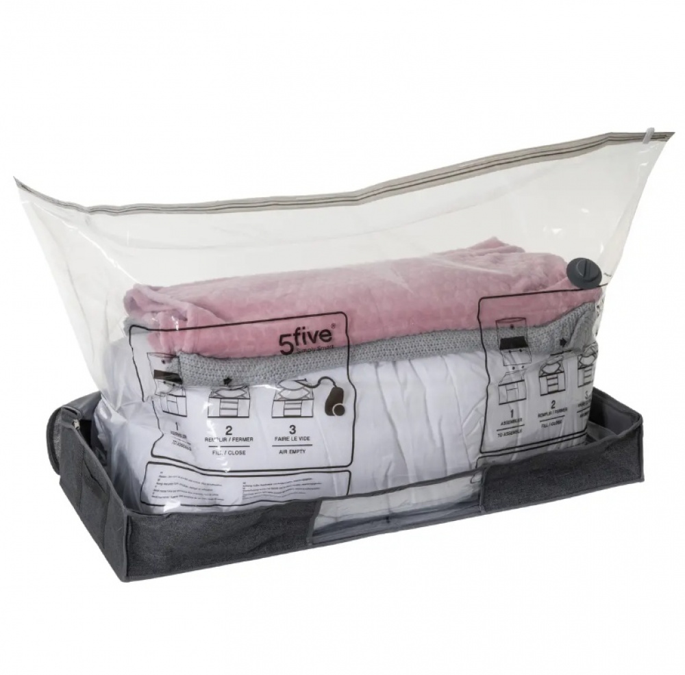 Låda med vakuumpåse, under sängen, AIR STORE UNDER BED, 100 x 45 x H 15 cm, Mörkgrå i gruppen Förvaring / Sovrumsförvaring / Under sängen-förvaring hos SmartaSaker.se (41827)