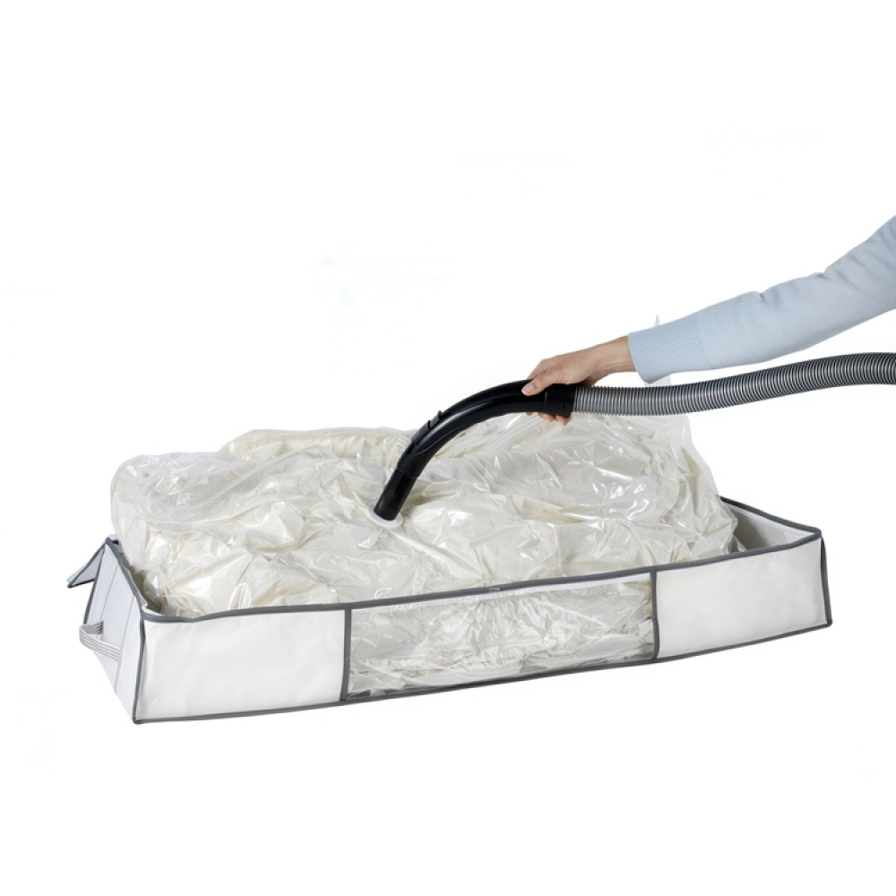 Låda med vakuumpåse, under sängen, SOFT BOX UNDER BED, 105 x 45 x H 15cm, vit i gruppen Förvaring / Garderobsförvaring / Vakuumförvaring / Lådor med vakuumpåsar hos SmartaSaker.se (41829)