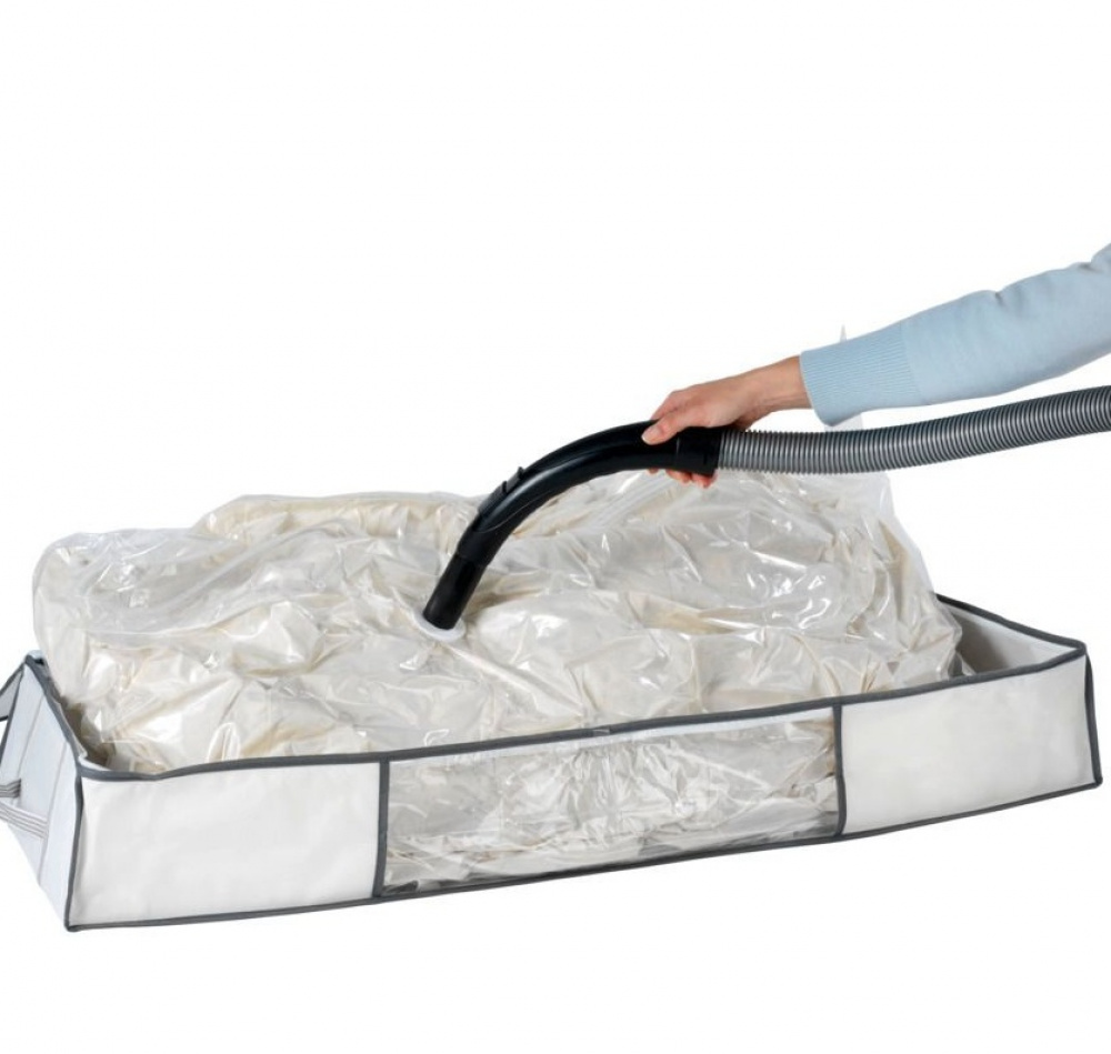 Låda med vakuumpåse, under sängen, SOFT BOX UNDER BED, 105 x 45 x H 15cm, vit i gruppen Förvaring / Garderobsförvaring / Vakuumförvaring / Lådor med vakuumpåsar hos SmartaSaker.se (41829)