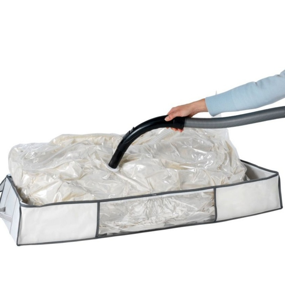 Låda med vakuumpåse, under sängen, SOFT BOX UNDER BED, 105 x 45 x H 15cm, vit i gruppen Förvaring / Garderobsförvaring / Vakuumförvaring / Lådor med vakuumpåsar hos SmartaSaker.se (41829)