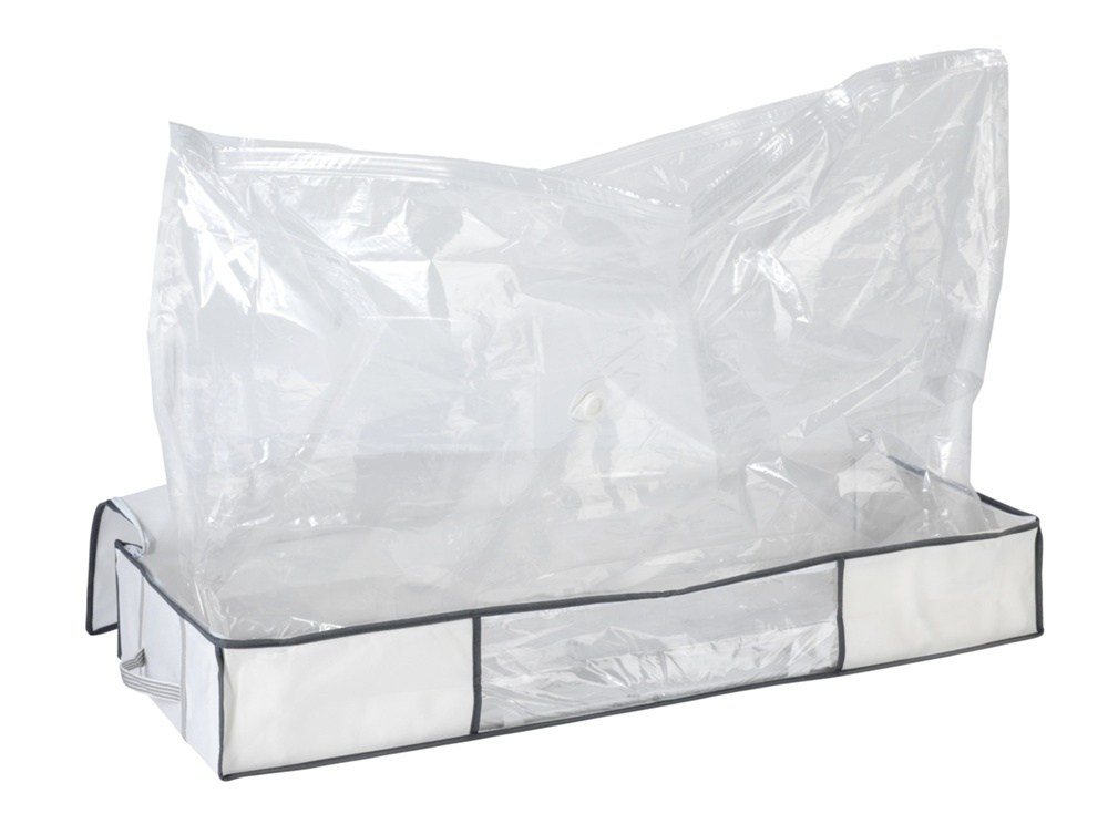 Låda med vakuumpåse, under sängen, SOFT BOX UNDER BED, 105 x 45 x H 15cm, vit i gruppen Förvaring / Garderobsförvaring / Vakuumförvaring / Lådor med vakuumpåsar hos SmartaSaker.se (41829)