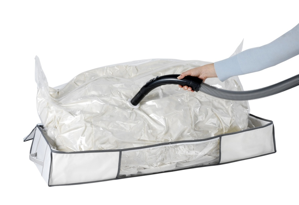 Låda med vakuumpåse, under sängen, SOFT BOX UNDER BED, 105 x 45 x H 15cm, vit i gruppen Förvaring / Garderobsförvaring / Vakuumförvaring / Lådor med vakuumpåsar hos SmartaSaker.se (41829)